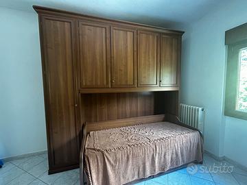 Armadio a ponte con letto singolo+rete+materasso