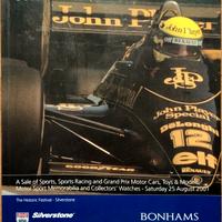 Catalogo d'asta auto F1 di Senna e orologi.