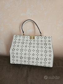 Borsa in pelle bianca CARPISIA mis 23X39 nuova 