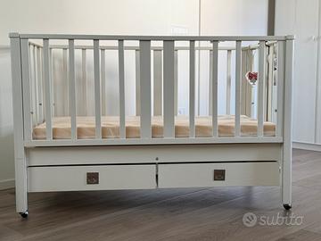 Culla Bimbi con Rete e Materasso in legno