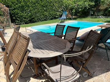 Set tavolo esterni con 10 sedie