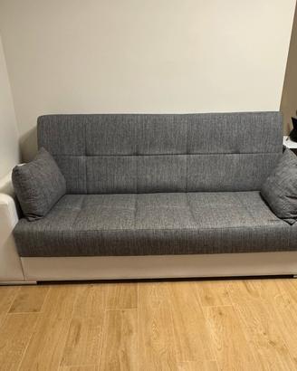 Divano letto contenitore bianco grigio