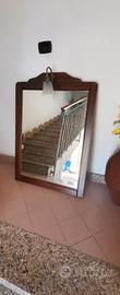 SPECCHIO BAGNO CON LAMPADA COLORE MARRONE