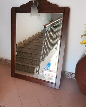 SPECCHIO BAGNO CON LAMPADA COLORE MARRONE