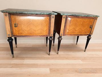 Coppia Comodini Vintage Anni '60 - Piano in Marmo