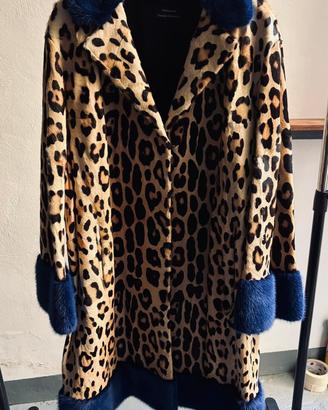 Cappotto in kid leopardato