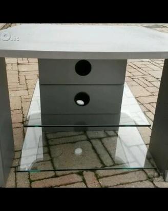 Mobiletto porta TV LED LCD con 2 ripiani in vetro