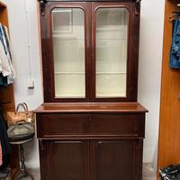 LIBRERIA CON SCRITTOIO SECRETAIRE IN MOGANO '900