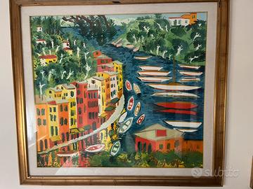 ATHOS FACCINCANI “PORTOFINO” 80x90 OLIO SU TELA