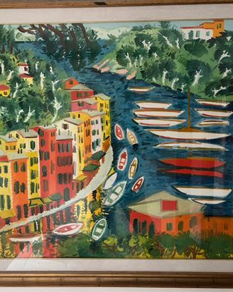 ATHOS FACCINCANI “PORTOFINO” 80x90 OLIO SU TELA