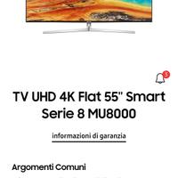 televisione samsung ultra hd 4k smart tv 55pollici