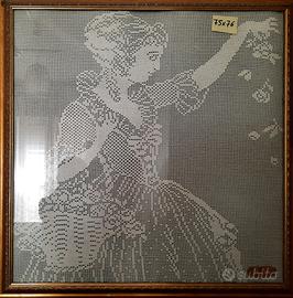 Quadro punto a croce con cornice 75x76