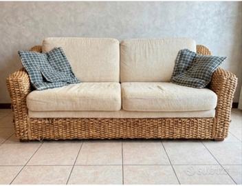 Divano letro 2 posti in fibra naturale (rattan )