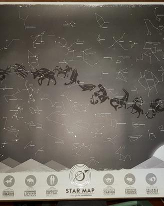 Mappa Stellare Poster Costellazioni Star Map Glow