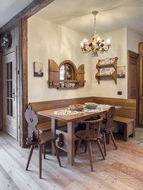 Set giropanca in legno massello + 4 sedie