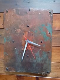 orologio vintage legno e rame