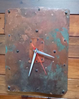 orologio vintage legno e rame