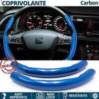 COPRIVOLANTE per SEAT Effetto FIBRA CARBONIO Blu