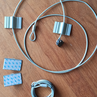 2 cavi acciaio + 2 piastre adesive 3M antifurto PC