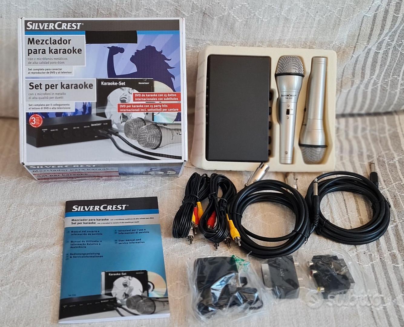 Karaoke set 2 canali Mixer e 2 microfoni NUOVO Audio/Video In