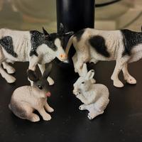 Presepe - Coppia di Conigli + Coppia di Mucche