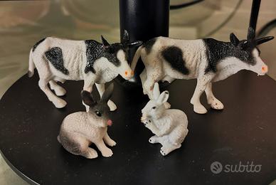 Presepe - Coppia di Conigli + Coppia di Mucche