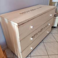 cassettiera e due comodini in legno wenge 