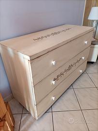 cassettiera e due comodini in legno wenge 