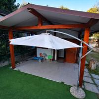 Ombrellone antivento da esterno con base