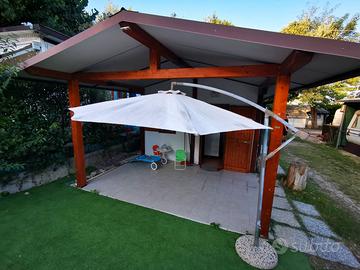 Ombrellone antivento da esterno con base