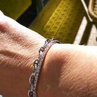 Bracciale tennis diamanti in oro bianco, 3,65 ct