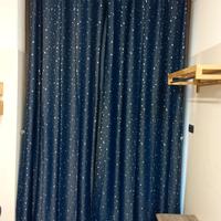 2 Tende coprenti blu e stelle 120x235