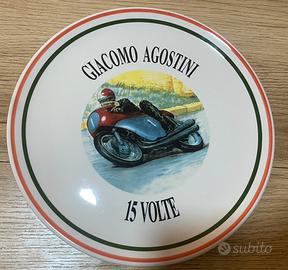 Piatto creamica giacomo agostini 15 volte campione
