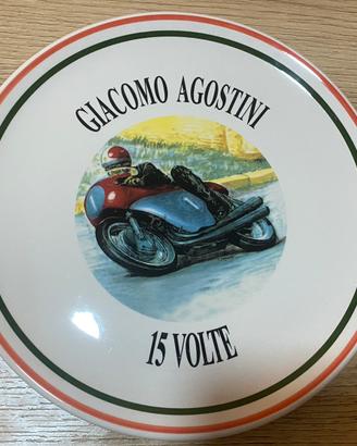 Piatto creamica giacomo agostini 15 volte campione