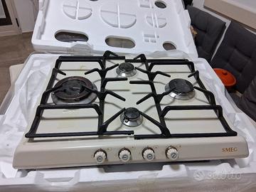 piano cottura smeg 4 fuochi crema come nuovo