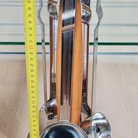 Ceppo porta mestoli in legno + Mestoli in acciaio 