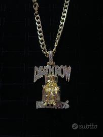 Collana Death Row Records - Ciondolo Iced Out Gold
