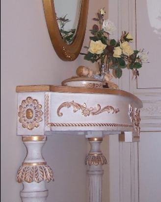 CONSOLLE CLASSICA DI PREGIO IN FOGLIA ORO