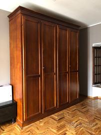 Armadio in legno Massello 4 ante 2 metri