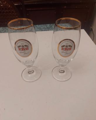 Coppia calici birra EKU orato 1872 Kulmbacher