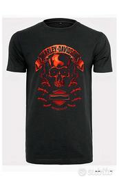 T-shirt con stampa Harley Davidson a tema Skull
