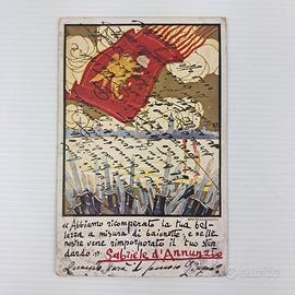 Lotto di 5 cartoline originali d'epoca 1919 Fiume