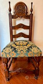 Set 6 sedie stile Rinascimento intagliate