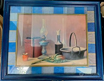 Due quadri cornice blu