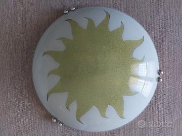 Plafoniera in Vetro e metallo  Diam 40cm Decorata