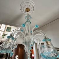 Lampadario in vetro soffiato