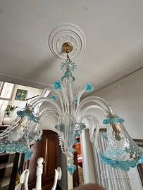 Lampadario in vetro soffiato