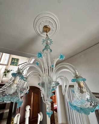 Lampadario in vetro soffiato