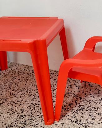 Set tavolino e 2 sedie bambini plastica