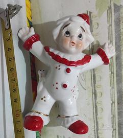 Statuina porcellana pagliaccio Capodimonte